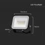 Black LED Floodlights - Samsung - IP65 - 20W - 1620 Lumens - 3000K - 5 Years