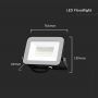 Black LED Floodlights - Samsung - IP65 - 30W - 2505 Lumens - 4000K - 5 Years