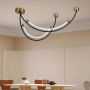 Design plafondlamp - IP20 - Zwart+Brass behuizing - 20 Watt - 2500 Lumen - 3000K