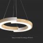 Designer Ceiling Lights - Designer Hanging Lights - IP20 - White+Wood Body - 32 Watts - 4000 Lumens - 4000K