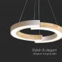 Designer Ceiling Lights - Designer Hanging Lights - IP20 - White+Wood Body - 32 Watts - 4000 Lumens - 4000K