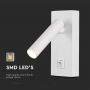 LED Wall Lights - Single Head - IP20 - White Body - 2 Watts - 150 Lumens - 4000K