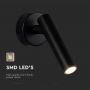 LED Wall Lights - Single Head - IP20 - Black - 2 Watts - 150 Lumens - 3000K