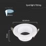 LED Spotlights - Recessed Fitting - GU10 - IP20 - White - Model No: - VT-438