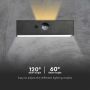 Solar Wall Lights - Sensor - IP65 - Black Body - 3 Watts - 350 Lumens - 4000K+3000K