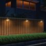 Solar Wall Lights - Sensor - IP65 - Black Body - 3 Watts - 350 Lumens - 4000K+3000K