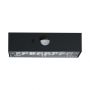 Solar Wall Lights - Sensor - IP65 - Black Body - 3 Watts - 350 Lumens - 4000K+3000K