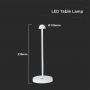 Rechargeable Table Lamps - IP20 - White Body - 1.6 Watts - 130 Lumens - 3IN1