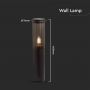 VT-1183 BOLLARD TUINVERLICHTING E27 (400x76mm) SMOKE PLASTIC/SS BLACK BODY IP44