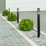 VT-1185 BOLLARD GARDEN FITING LIGHT E27 (76x119x1000mm) SMOKE PLASTIC/SS BLACK BODY IP44