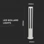 LED Wall Bollard Lights - 80CM - IP65 - White - 10W - 1000 Lumens - 3000K