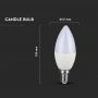 LED Bulbs - Candle - E14 - Samsung - IP20 - White - 5.5 Watts - 470 Lumens - 6400K - 5 Years