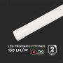 White LED Batten Fittings - Prismatic - 150lm/w - IP20 - 15W - 2250 Lumens - 3000K - 5 Years - 60CM