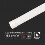 White LED Batten Fittings - Prismatic - 155lm/w - IP20 - 30W - 4650 Lumens - 3000K - 5 Years - 120CM