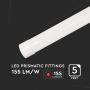 White LED Batten Fittings - Prismatic - 155lm/w - IP20 - 38W - 5900 Lumens - 4000K - 5 Years - 120CM