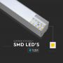 LED smalle lineaire verlichting - Samsung - Zilver - IP20 - 40W - 3300 Lumen - 4000K - 5 Jaar