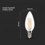 E14 Transparent LED Bulbs - Clear - Candle - IP20 - 4W - 400 Lumens - 3000K