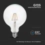 LED Bulbs - G125 Globe E27 - IP20 - Transparent - 6 Watts - 600 Lumens - 3000K - 2 Years