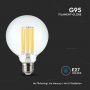 LED Bulbs - G95 Globe E27 - IP20 - Transparent - 6 Watts - 600 Lumens - 3000K - 2 Years