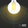 LED Bulbs - G95 Globe E27 - IP20 - Transparent - 6 Watts - 600 Lumens - 3000K - 2 Years