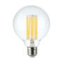 LED Bulbs - G95 Globe E27 - IP20 - Transparent - 6 Watts - 600 Lumens - 3000K - 2 Years