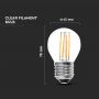 E27 Transparent LED Bulbs - Filament - Globe - IP20 - 4W - 400 Lumens - 3000K