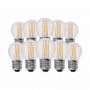 10 Set E27 Transparante LED Lampen - Globe - IP20 - 4W - 400 Lumen - 3000K