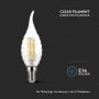 LED Bulbs - Candle E14 - IP20 - Transparent - 4 Watts - 400 Lumens - 3000K - 2 Years - Model No: - VT-1995-N