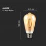 10 Set E27 LED Lampen - Amber - ST64 - IP20 - 4W - 350 Lumen - 2200K