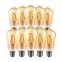 10 Set E27 LED Lampen - Amber - ST64 - IP20 - 4W - 350 Lumen - 2200K