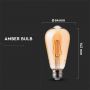 LED Bulbs - ST64 E27 - IP20 - Amber - 6 Watts - 550 Lumens - 2200K - 2 Years