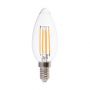 E14 Transparent LED Bulbs - Clear - Candle -IP20 - 4W - 400 Lumens - 6500K