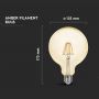 LED Bulbs - G125 Globe E27 - IP20 - Amber - 4 Watts - 550 Lumens - 2200K - 2 Years