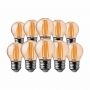 10 Pack E27 LED Bulbs - Amber - Golf - IP20 - 4W - 350 Lumens - 2200K