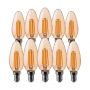 10 Set E14 LED Lampen - Amber - Kaars - IP20 - 4W - 350 Lumen - 2200K