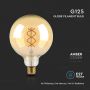 LED Bulbs - G125 Globe E27 - IP20 - Amber - 5 Watts - 300 Lumens - 1800K - 2 Years