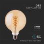 LED Bulbs - G95 Globe E27 - IP20 - Amber - 5 Watts - 300 Lumens - 1800K - 2 Years