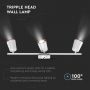 LED Wall Lights with Tripple Head - White - IP20 - 15W - 1620 Lumens - 3000K