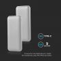 Power Banks met LED-scherm - Zilveren behuizing - 10000mAh