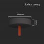 LED Tracklights - Surface Canopy - IP20 - Sandy Black