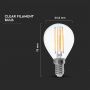 LED Bulbs - Golf E14 - IP20 - Transparent - 6 Watts - 600 Lumens - 2700K - 2 Years