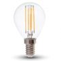 LED Bulbs - Golf E14 - IP20 - Transparent - 6 Watts - 600 Lumens - 2700K - 2 Years