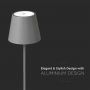 Rechargeable Grey Table Lamps - Desk Lamps - IP20 - 3W - 80 Lumens - 4000K