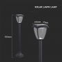 Solar-Rasenlampe - 2W - 110 Lumen - 3000K+6000K - Mattschwarz - IP65