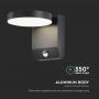 Rotatable LED Wall Lights with Sensor - IP65 - Black -17W - 2520 Lumens - 4000K