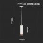 LED Spotlights - Suspended Fittings - GU10 - IP20 - White+Matt Rose Gold - 5 Years