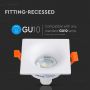 LED Spotlights - Recessed Fitting - GU10 - IP20 - White - Model No: - VT-876-SQ