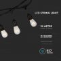 E27 LED Bulbs String Lights - WP - Socket - Black - IP54