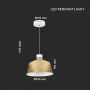 LED Pendant Lights With Shade - IP20 - Gold - 7 Watts - 400 Lumens - 4000K