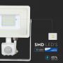 Rotatable LED Floodlights with PIR Sensor - Samsung - IP65 - White - 20W - 1600 Lumens - 4000K - 5 Years